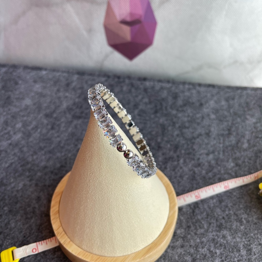 Austrian Rectangle Crystal Adjustable Bangle - image 1